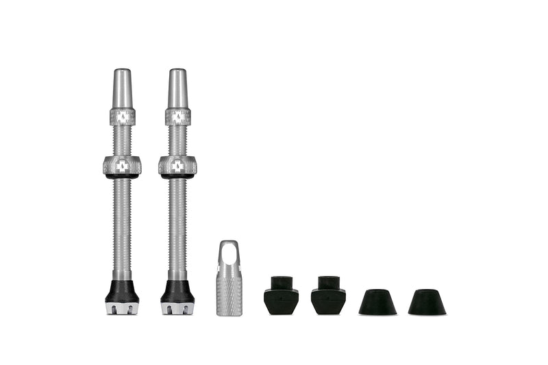 Muc-Off Silver Tubeless Presta Valves, 44mm - Premium No Leak Bicycle Valves with Integrated Valve Core Removal Tool - BeesActive Australia