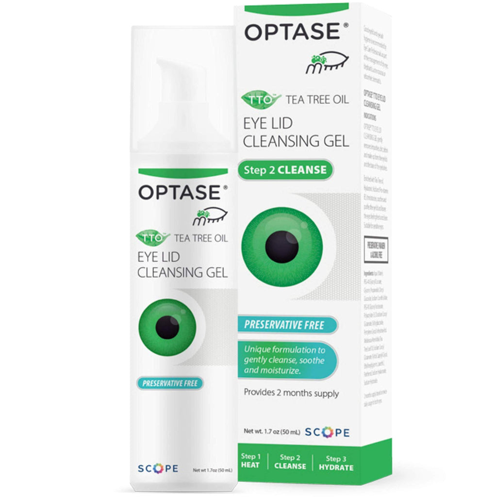 OPTASE TTO Eye Lid Cleansing Gel - Tea Tree Oil Eyelid Cleanser for Dry Eye Relief - Preservative Free, Natural Ingredients - Soothes Dry Eye and Eyelid Irritation - Made with Pro-Vitamin B5-1.7 oz - BeesActive Australia