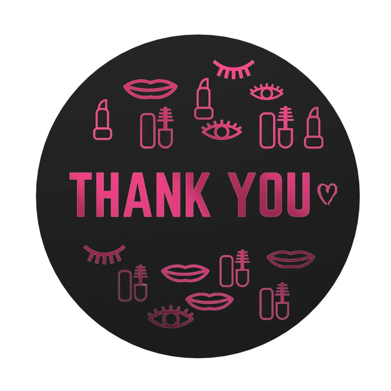 Mobiusea Creation Thank You Stickers Roll | Lip Gloss Packaging | Pink Red Gold Foil |1.5 inch | Waterproof | 500 Labels for Small Business, Salon & Beauty Store, Eyelash Bags Packaging - BeesActive Australia