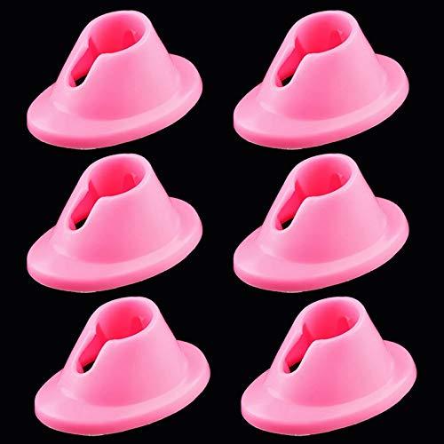 RONRONS 6 Pieces Pink Nail Bottle Holder Soft Rubber Nail Polish Bottles Holder Stand Anti Spill Bottle Holder Nail Art Organizer Display DIY Manicure Practice Tools for Women Beauty Home Salon Use - BeesActive Australia