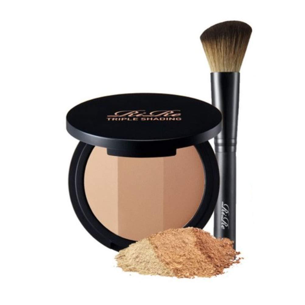 RiRe Triple Powder Shading Face Makeup (#Light Beige #Dark Beige #Brown) With Face Brush - BeesActive Australia