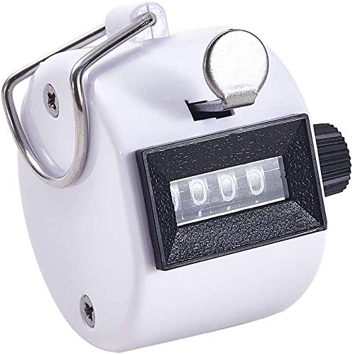 White Deer Hand Tally Counter 4 Digit Number Dual Clicker Golf Handy Convenient white - BeesActive Australia