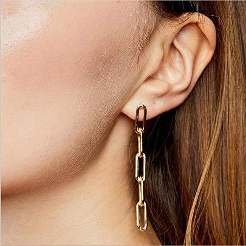 Sither Link Chain Dangle Earrings for Women Girls Long Link Stud Earrings Fashion Unique Jewelry Gift for Her (rose gold) - BeesActive Australia