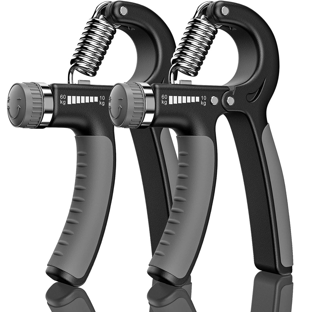 ALMAH Hand Grip Strengthener (2pack), Grip Strength Trainer, Hand Exerciser Adjustable Resistance 11-132 Lbs, Hand Gripper, Forearm Workout Training Equipment for Injury Recovery Athletes Black - BeesActive Australia