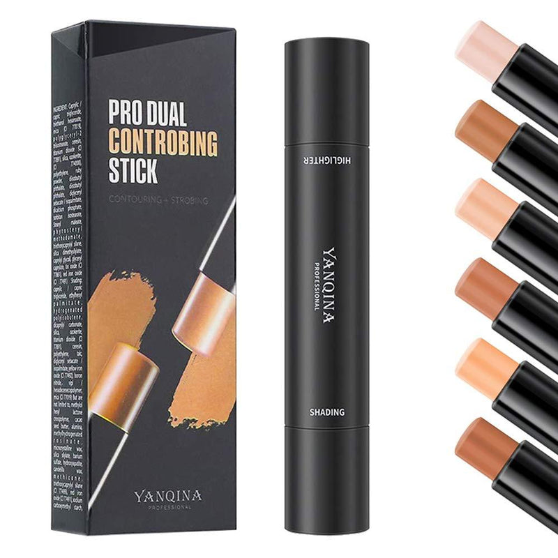 Mysense 6 Colors Contour Stick,Contour Concealer Highlighter Stick,Double Head Body Face Brightens & Shades Make Up Foundation Cream Pen,3pcs 01+02+03 - BeesActive Australia