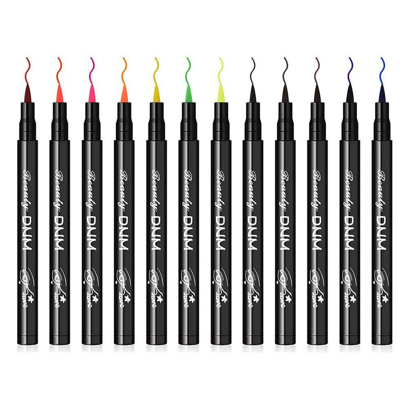 Mysense 12 Colors Matte Liquid Eyeliner Set,Colorful Not Blooming Eyeliner Pencil,Waterproof Long-lasting Smooth Eyeliner Pen - BeesActive Australia