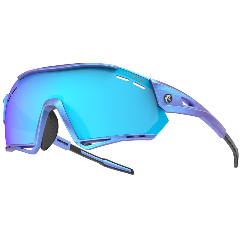 X-TIGER Polarized Sports Cycling Biking Sunglasses with 5 Interchangeable Lenses UV Protection,MTB Road Bike Glasses Absblue - BeesActive Australia