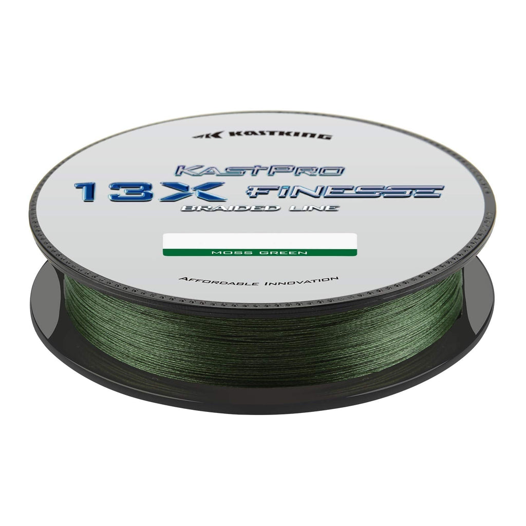 KastKing KastPro 13X Finesse Braided Fishing Line, Extremely Thin, Sensitive Braid, Smooth, Long Casting Line for Spinning and Finesse Casting Presentations, Superior Knot Strength and Abrasion Resistant, 75% Thinner Than Mono 13XFinesse: Moss Green - BeesActive Australia