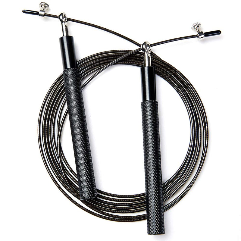 Speed Skipping Rope Adjustable Jumping Rope with Aluminium Alloy Handle and Ball Bearing Tangle-Free Exercise Rope for Fat Burning Exercises, Cross Fit Training, Fitness, Exercis Black - BeesActive Australia