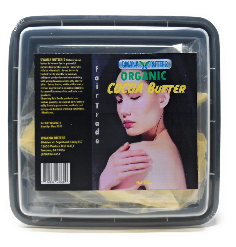 BWANA BUTTER Organic Fair Trade Cocoa Butter is High in Fatty Acids > Used to Hydrate, Moisturize, Soften & Nourish Skin. Traditionally Used to Reduce the Appearance of Scars, Wrinkles, Stretch Marks. - BeesActive Australia