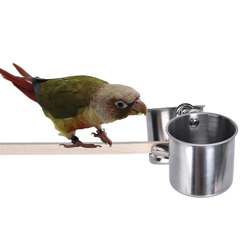 TBWHL Parrot Feeding Cups Hanging Pet Animal Stainless Steel Birdcage Bowls Bird Bowls for Cage Parakeet Bird Cage Accessories Suitable Small and Medium Bird S - BeesActive Australia