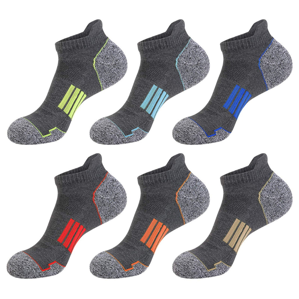 Mens Athletic Ankle Sports Running Low Cut Socks for Men 5 Pack Grey1-6pairs - BeesActive Australia