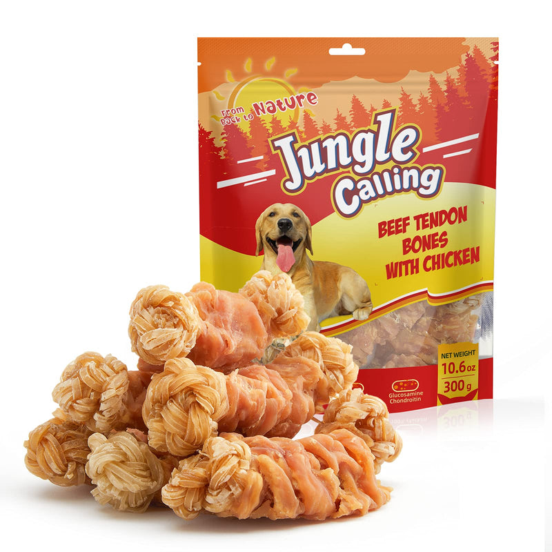 Jungle Calling Beef Tendons for Dogs, Duck/Chicken Wrapped Tendons Dog Chews Long Lasting Hip and Joint Supplement for Dogs with Glucosamine (Knotted Bone) Chicken - BeesActive Australia