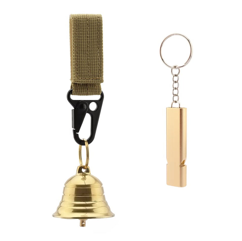 kcrygogo Solid Brass 2" Loud Bear Bell for Hikers,with Silencer and Emergency Whistle for Survival, Hiking, Biking, Fishing, Climbing - BeesActive Australia