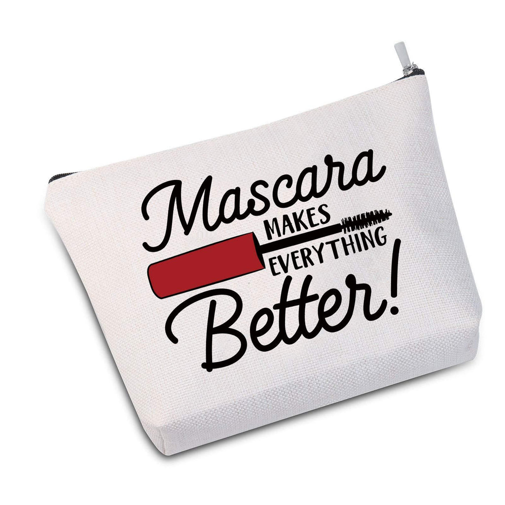 JXGZSO Mascara Makes Everything Better Make Up Bag Cosmetic Bag (Mascara Makes White) Mascara Makes White - BeesActive Australia