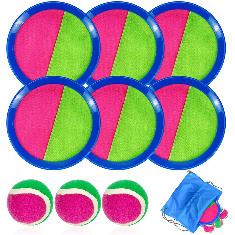 Toss and Catch Ball Set,Catch Game Toys with 6 Paddles and 3 Balls,Beach Toys Paddle Ball Game Set,Perfect Outdoor Paddle Ball Beach Games Backyard Ball Throw Sports Games for Kids Adults Family - BeesActive Australia