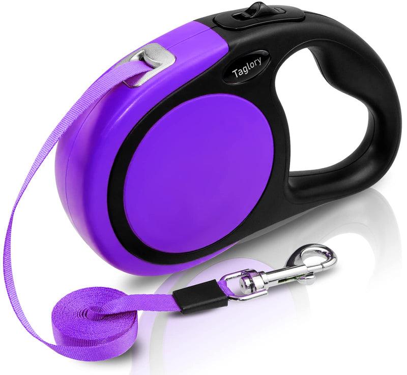 Taglory Retractable Dog Leash, 16ft No Tangle Dog Leash Retractable for Small to Medium to Large Dogs, One-Handed Brake, Pause, Lock Small to Medium(Pack of 1) Purple - BeesActive Australia