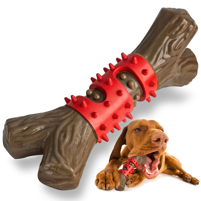 Tough Dog Toys Aggressive Chew Toys for Large Dogs, RANTOJOY Durable Dog Chew Toys for Medium Large Breed, Nylon Rubber Dog Teething Stick Toys Puppy Chewers Dogs Birthday Gift Christmas Beef B - BeesActive Australia