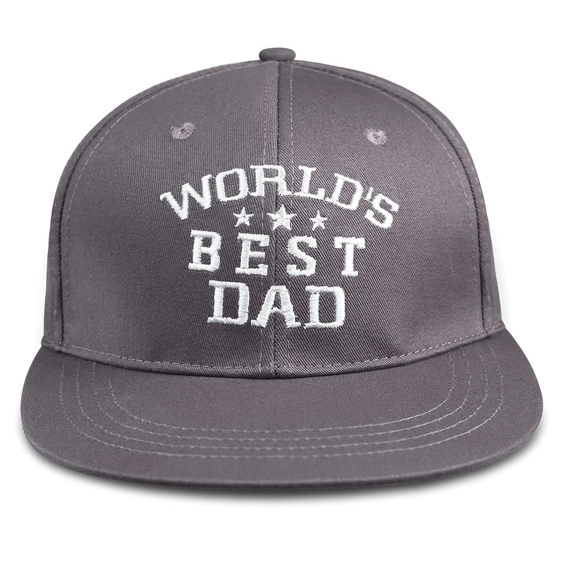 YOULEY Birthday Gifts Snapback Hats for Men Adjustable Flat Visor Trucker Hats for Father with Embroidery Gray - BeesActive Australia