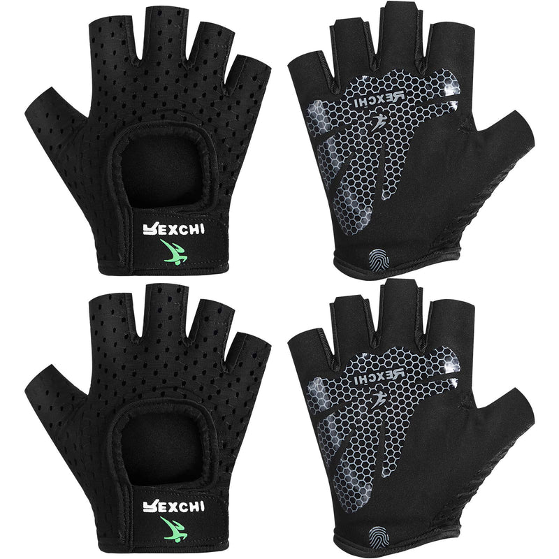 2 Pairs Workout Gloves Women Adjustable Weight Lifting Gloves Gym Exercise Workout Gloves Breathable Training Gloves for Men and Women Fitness, Biking, Pull up, Cycling Black Small - BeesActive Australia