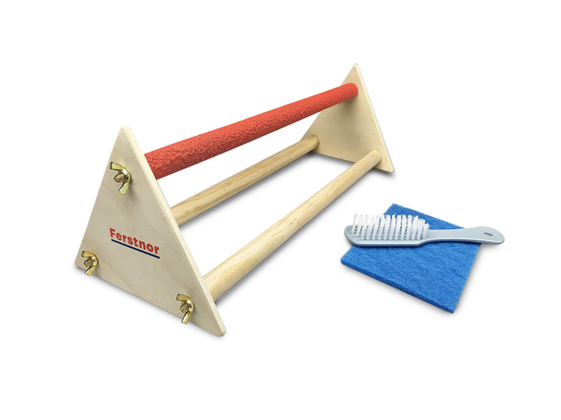 Ferstnor Premium Wooden Chicken Perch Set for Laying Hens Heavy Duty Roosting Bar for Coop Sanded Stand for Large Bird Durable Accessory Complete with Cleaning Brush and Sponge - BeesActive Australia