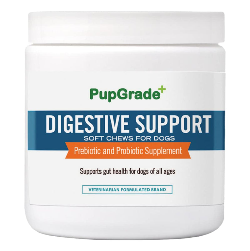 PupGrade Digestive Support Chews for Dogs - Upset Stomach, Diarrhea, Bowel, & Immune Support - Supplement with Probiotics, Prebiotics, Enzymes - Pumpkin, Blueberry, Mineral Oil - 60 Soft Chews - BeesActive Australia