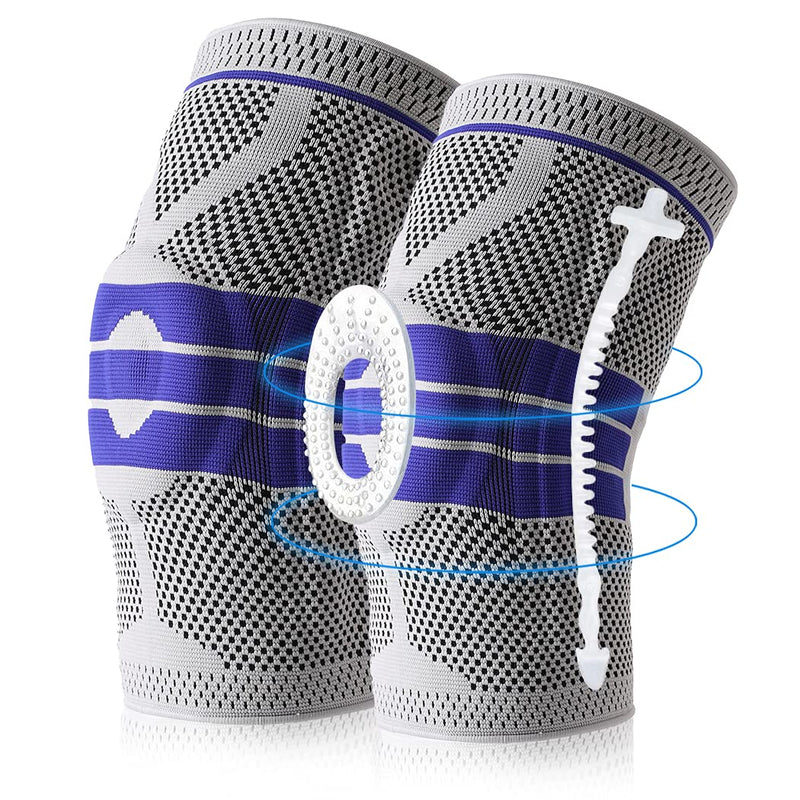 Ultra Knee Elite Knee Compression Sleeve, Knee Braces for Knee Pain Wraps Patella Stabilizer with Silicone Gel Spring Support, Hinged Kneepads Protector for Meniscus Tear Arthritis Men Women Old (classic) L (Pack of 2) - BeesActive Australia