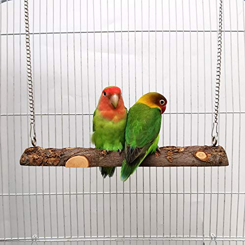 Nynelly Pet Bird Swing, Parrot Cage Toys, Natural Wooden Swing Toys for Parakeet Cockatoo Cockatiel Conure Lovebirds Canaries Little Macaw African Parrot - BeesActive Australia