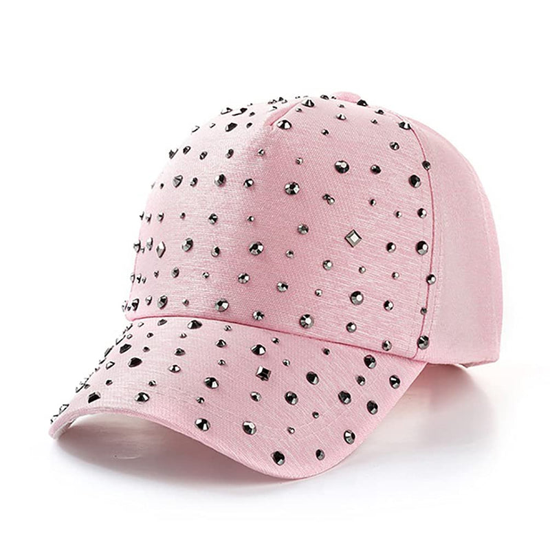 Gudessly Adjustable Breathable Rhinestone Baseball Cap for Women Bling Sequins Casual Sports Cap Sky the Stars-pink - BeesActive Australia