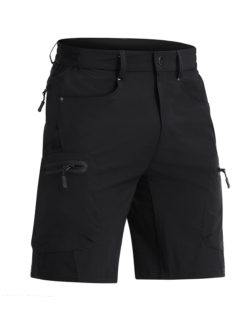 CRYSULLY Men's Hiking Shorts Lightweight Quick Dry Cargo Shorts with 5 Pockets 40 Black - BeesActive Australia