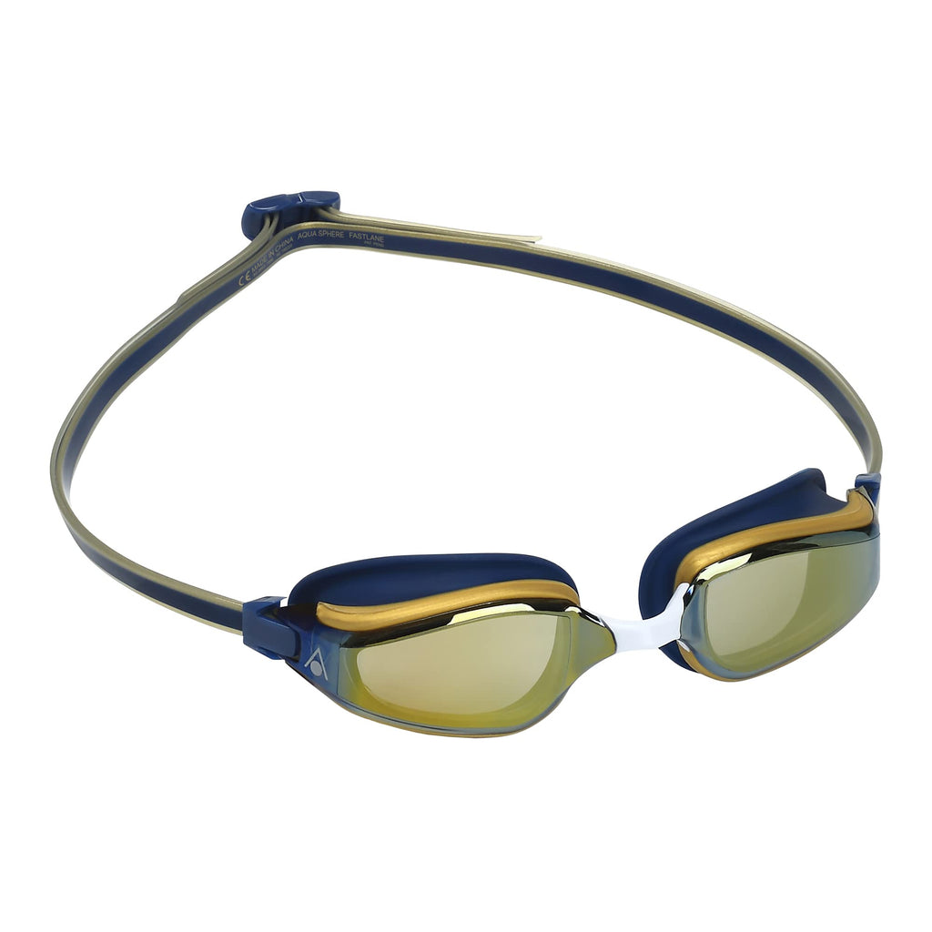 Aqua Sphere Fastlane Adult Swim Goggle Navy Blue/Gold Gold - BeesActive Australia
