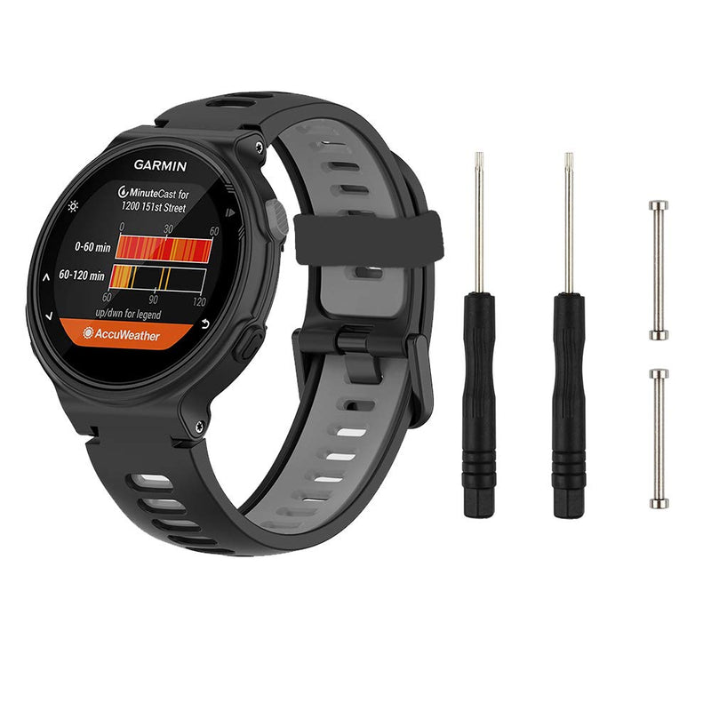 Baaletc for Garmin Approach S20 S5 S6 Watch Bands / Garmin Forerunner 735XT/220/620/630 Band Strap Replacement Wristband Accessories for Approach S20 Smartwatch black/gray - BeesActive Australia