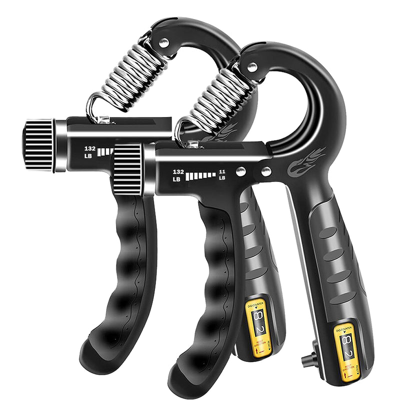 FLYFE Grip Strength Trainer 2 Pack 11-132 lbs, Adjustable Resistance Hand Grip Strengthener for Muscle Building and Injury Recovery - BeesActive Australia