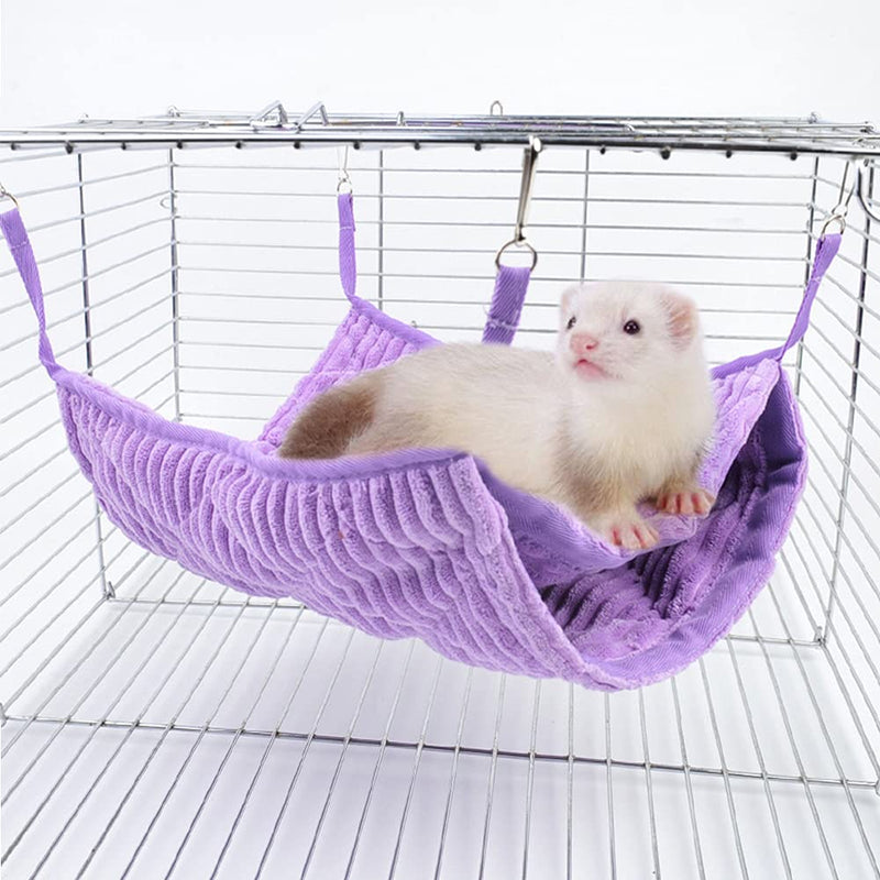 WOLEDOE Double Hammock, Hanging Bunk Bed Fit 2 Ferrets or 5 More Rats Purple - BeesActive Australia