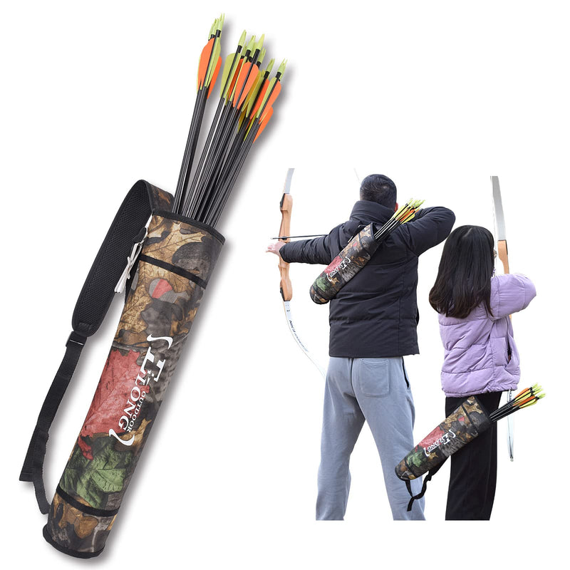 Elong Adjustable Archery Back Arrow Quiver Holder - Upgraded Quiver Arrows for Compound Recurve Bow and Hunting Target Practicing Youth and Adults Camo - BeesActive Australia