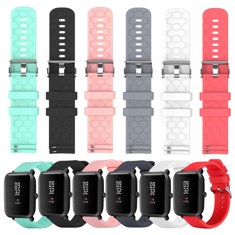6-Pack Soft Silicone Bands Compatible with Donerton P22 P32 P36 &KALINCO P22 Smart Watch, Quick Release Replacement Bands Sport Straps for P22 Smart Watch Bands Women&Men - BeesActive Australia