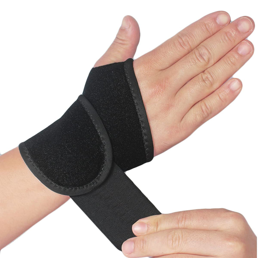 2 Pack Wrist Support Brace/Carpal Tunnel/Wrist Brace/Hand Support, Adjustable Wrist Support for Arthritis and Tendinitis, Joint Pain Relief (Black) Black - BeesActive Australia