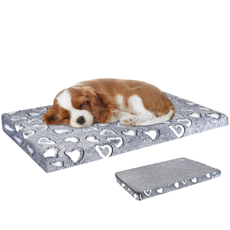 VANKEAN Dog Crate Mat Reversible Cool and Warm, Stylish Dog Bed for Crate with Waterproof Inner Linings and Removable Machine Washable Cover, Firm Support Dog Pad for Small to XX-Large Dogs, Grey S(24 x 18 x 3") - BeesActive Australia