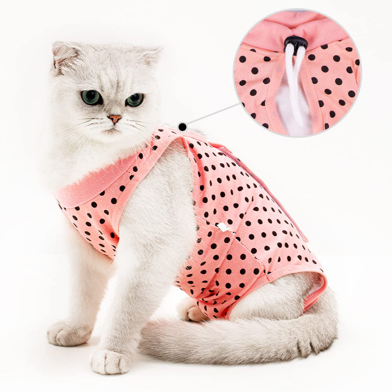 TORJOY Cat Professional Recovery Suit for Abdominal Wounds or Skin Diseases,After Surgery Wear Anti Licking Wounds,Breathable E-Collar Alternative for Cats and Dogs Medium Wave point - BeesActive Australia