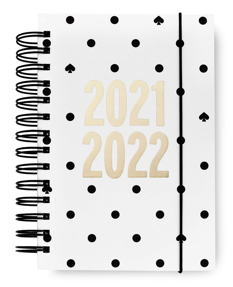 Kate Spade New York Medium Hardcover 2021-2022 Planner Weekly & Monthly, 17 Month Daily Diary Dated Aug 2021 - Dec 2022 with Stickers, Pocket, Tab Dividers, Notes/Holiday Pages, Black Spade Dot - BeesActive Australia