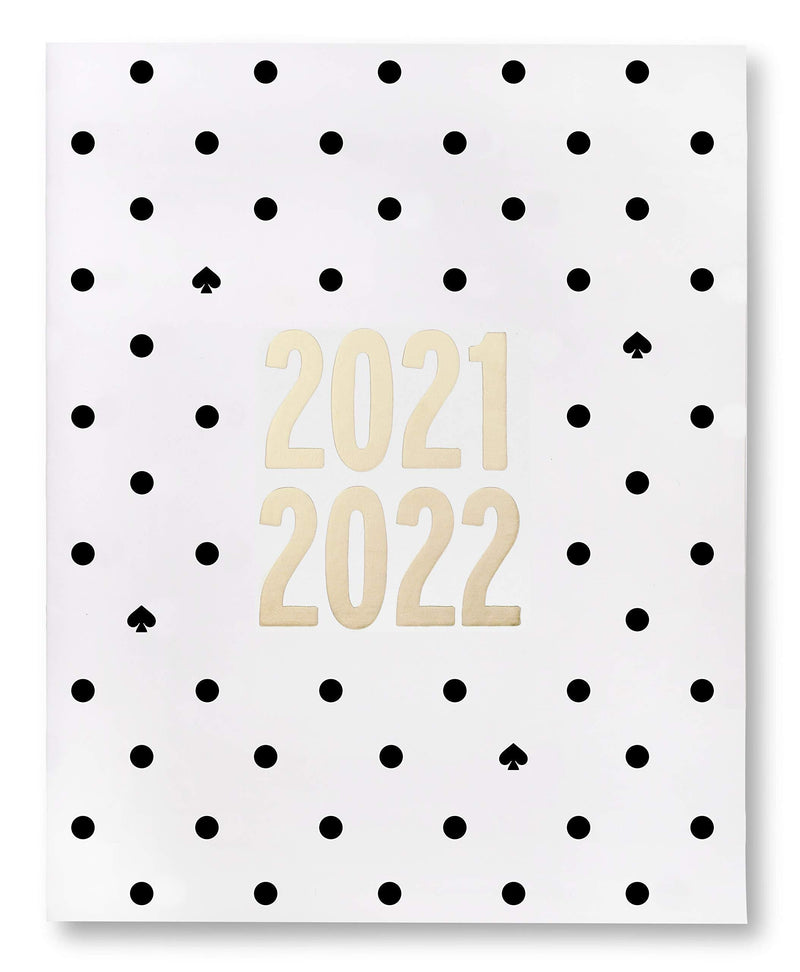 Kate Spade New York Large Lightweight 2021-2022 Monthly Booklet Planner, 17 Month Stitch Bound Diary Dated Aug 2021 - Dec 2022 with Notes & Holiday Pages, Black Spade Dot - BeesActive Australia