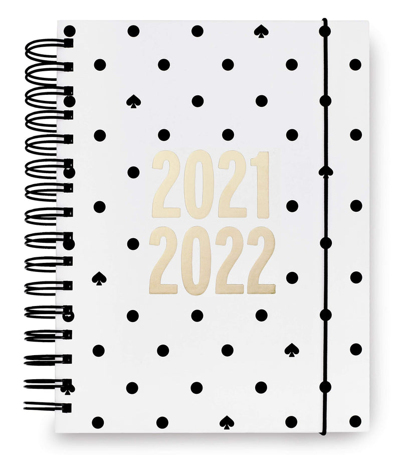 Kate Spade New York Large Hardcover 2021-2022 Planner Weekly & Monthly, 17 Month Daily Diary Dated Aug 2021 - Dec 2022 with Stickers, Pocket, Tab Dividers, Notes/Holiday Pages, Black Spade Dot - BeesActive Australia