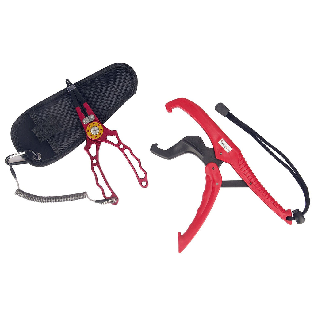 Fishing Pliers with Floating Lip Grip,Aluminum Fishing Pliers, Stainless Steel Hook Removers Pliers, Multi-Function Fishing Tools (RED) Red - BeesActive Australia