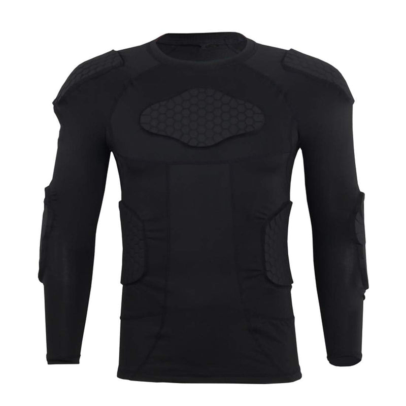 Mens Protective Gear Chest Rib Shoulder Back Guards Sports Shock Rash Guard Compression Padded Shirt for Baseball Football Soccer Rugby Volleyball Bicycle XXL XX-Large - BeesActive Australia