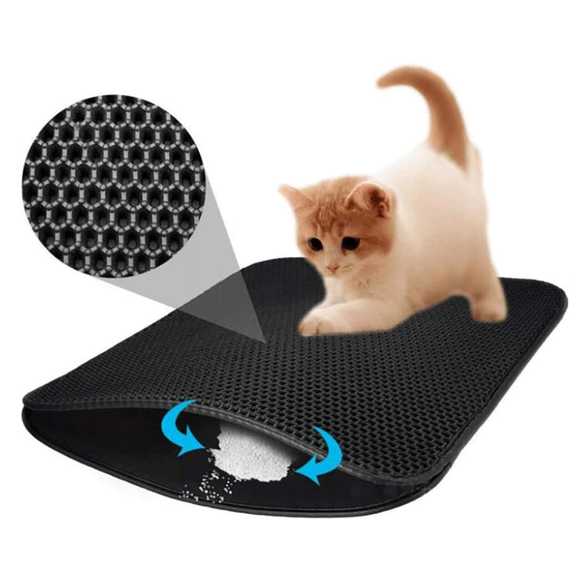 Tiasri Durable cat Litter Collection pad, Waterproof and Urine-Proof Material, Double-Layer screening is Easy to Clean, decentralized Control and Easy to Clean 40cm*60cm - BeesActive Australia