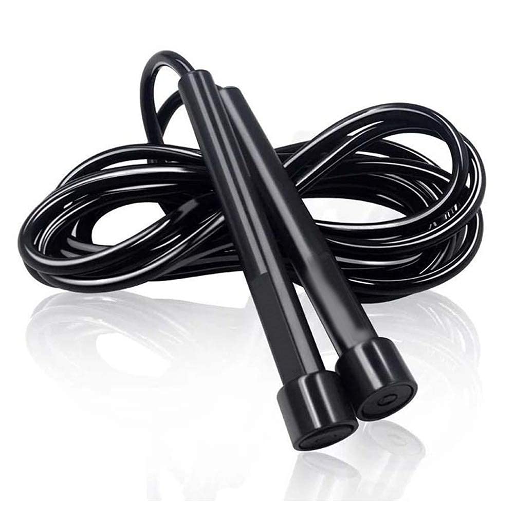 HTTC Adjustable Skipping Rope Rapid Jumping Cable and 4.5 Handle, Ultimate for Aerobic Exercise, Gym, Boxing, Speed Training, Endurance, MMA, and Workout at home,Black - BeesActive Australia