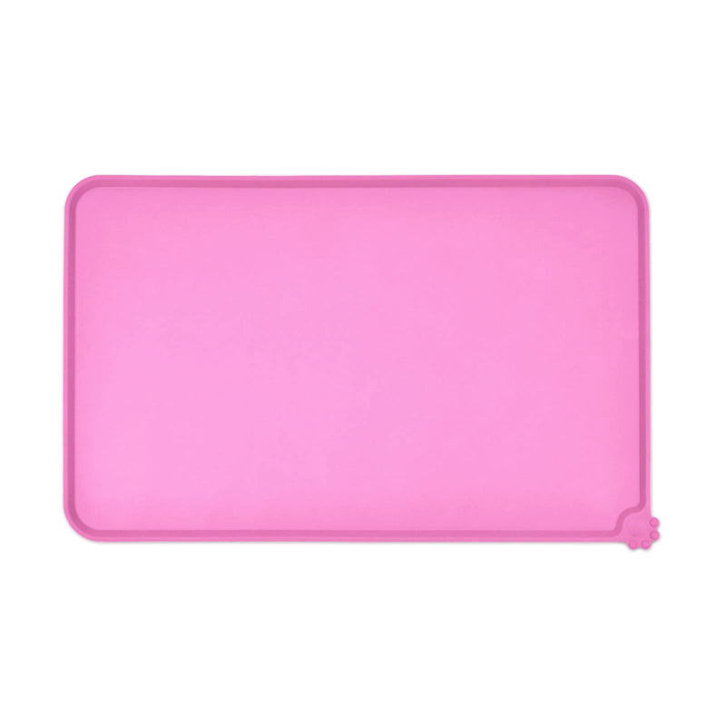 AOKLANT - Dog Cat Food Mat - Non Slip Pet Bowl Mats Placemat Waterproof - Multiple Colors 21" x 15" Pink - BeesActive Australia