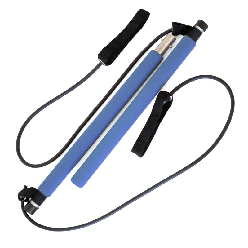 ViBelle Pilates Bar Kit Yoga Pilates Stick Portable Yoga Exercise Pilates Stick with Foot Loop & Resistance Rope Yoga Exercise Stick Kit-Ideal for Core Strength Fitness Blue - BeesActive Australia