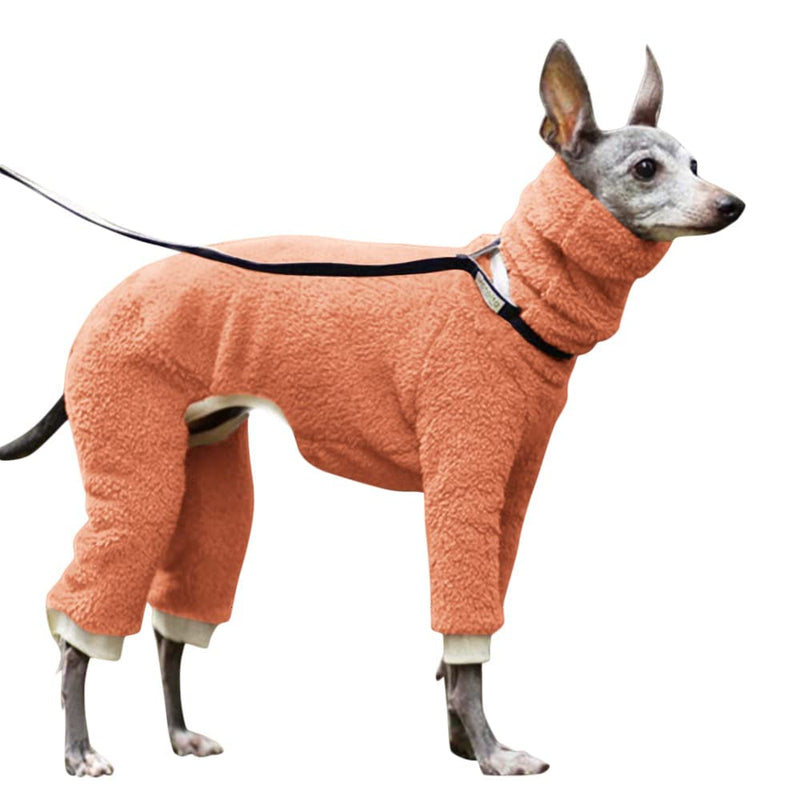Esobo Fashion Winter Dog Warm Coat Jacket Four-Legged Neck Warm Pet Sweaters for Small Medium Large Dogs Orange - BeesActive Australia