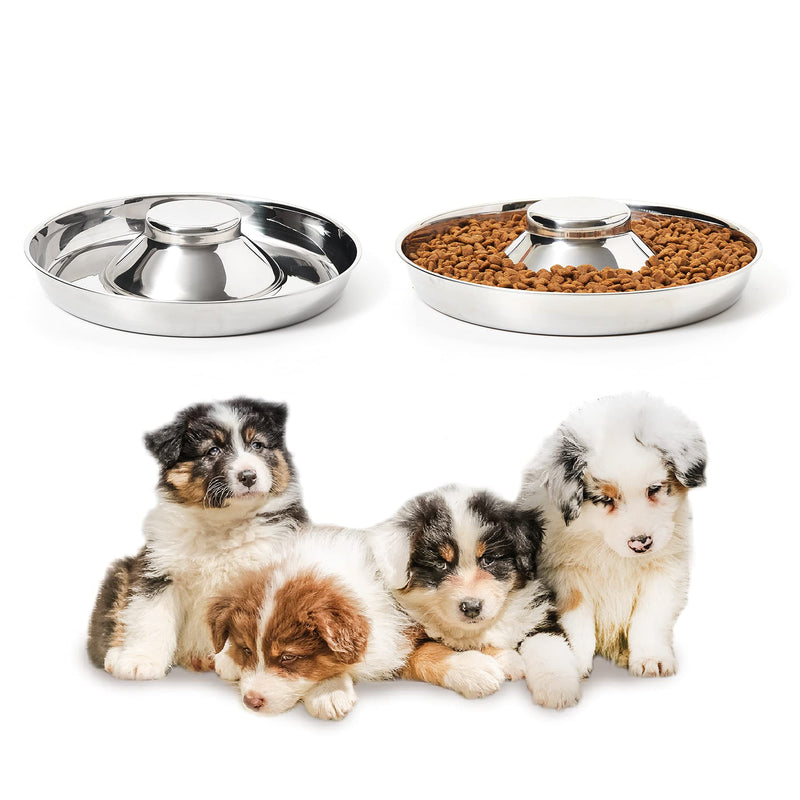 Thankspaw Stainless Steel Puppy Bowls, Set of 2 Puppy Feeder, Dog Food and Water Bowl, Food Feeding Weaning Bowl for Small/Medium/Large Dogs, Pets M-5¼ cups/42oz - BeesActive Australia